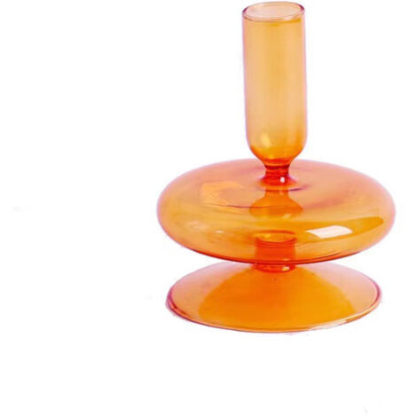 Elegante jarrón de cristal moderno para arreglos florales, portavelas, amarillo, 11 cm, ideal para bodas, decoración del hogar y como regalo.