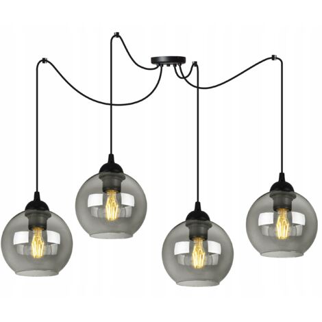 ELEGANTE LAMPADA A SOSPENSIONE A FORMA DI RAGNO CON PARALUME IN VETRO