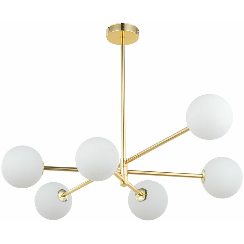 Image of Licht-erlebnisse - Elegante lampada da soffitto vetro metallo in oro bianco - Oro, Bianco