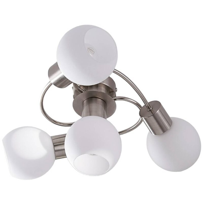 

Plafón LED Ciala, 4 luces, níquel