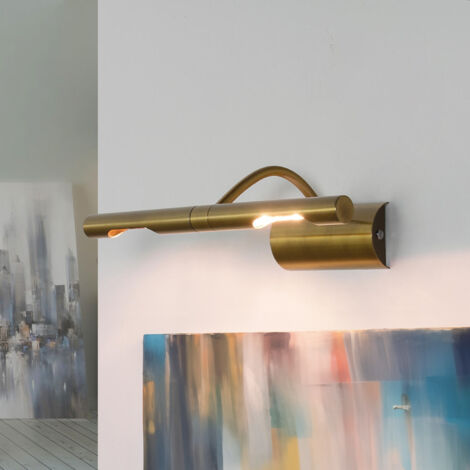 Elégante lampe à tableau en laiton antique G9 large 29cm Classique