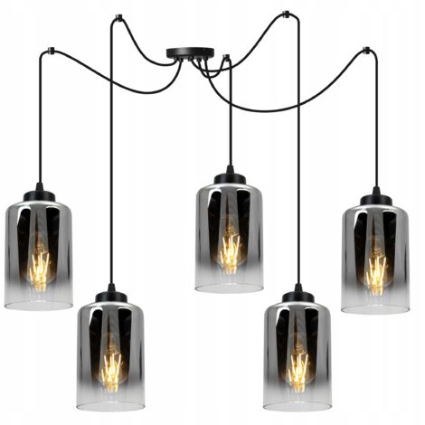 ÉLÉGANTE LAMPE SUSPENDU ARAIGNÉE ABAT-JOUR EN VERRE