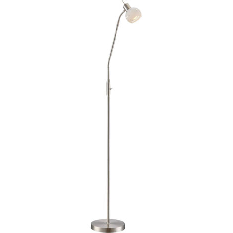 Elegante LED Stehleuchte ELLIOTT mit Flexarm, satinierter Glasschirm