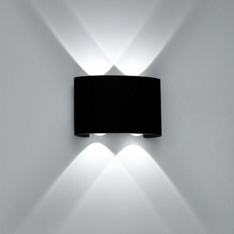 Elegante LED Wandleuchte Schwarz 4W Innen Wandlampe Modernes Design Wandbeleuchtung Modern Auf und Ab Einfache Deckenleuchte für Wohnzimmer, Kinderzimmer, Schlafzimmer Küche Kaltes Weiß