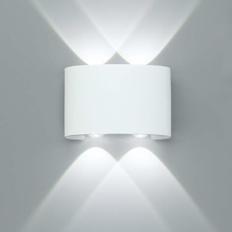 Elegante LED Wandleuchte Weiß 4W Innen Wandlampe Modernes Design Wandbeleuchtung Modern Auf und Ab Einfache Deckenleuchte für Wohnzimmer, Kinderzimmer, Schlafzimmer Küche Kaltes Weiß