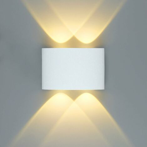 Elegante LED Wandleuchte Weiß 4W Innen Wandlampe Modernes Design Wandbeleuchtung Modern Auf und Ab Einfache Deckenleuchte für Wohnzimmer, Kinderzimmer, Schlafzimmer Küche Warmweiß