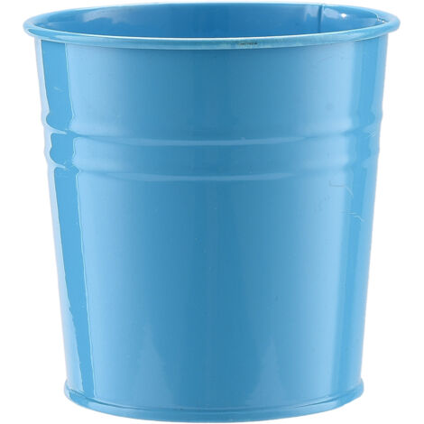 Elegante maceta miniatura de hierro – 10 x 10 x 8 cm (rosa, blanco, verde, azul) – Robusta e impermeable – Decoración moderna para el hogar – Regalo ideal