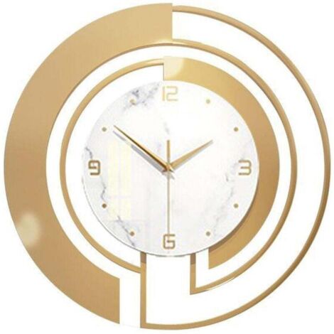 Elegante, moderne Wanduhr – Metall mit Glas – geräuschlos und ohne Ticken (Schwarz)