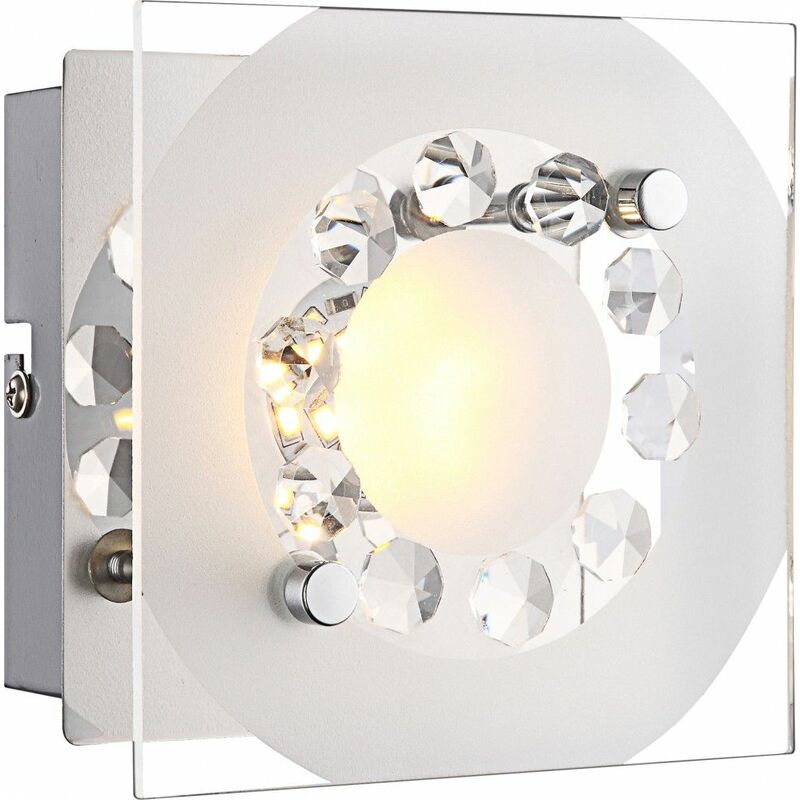 

Elegante cristal LED luz de pared cromo con patrones, cristal K5 clara 4W - Globo tisoy 41690