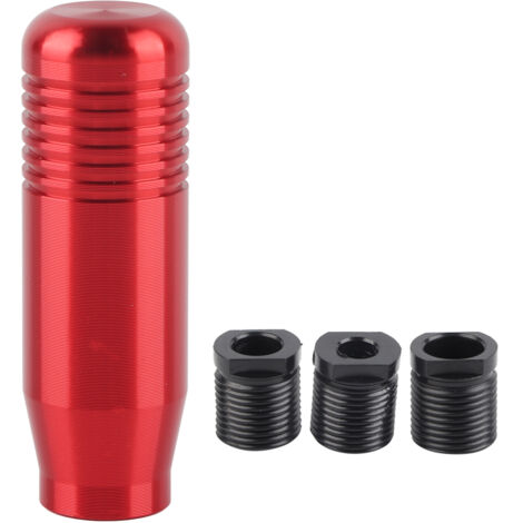 Elegante pomello del cambio in lega di alluminio per auto - Leva del cambio manuale da 8,5 cm, nera, per una presa comoda e un design elegante (rosso)