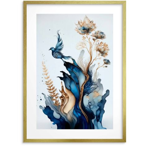 Elegante poster da parete con immagine blu navy e decorazione da parete glamour in oro