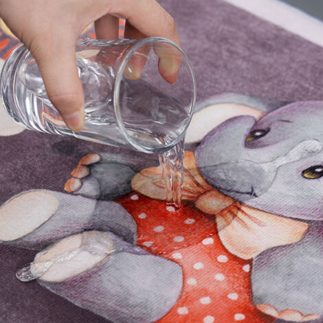Elegante, saugfähige und rutschfeste Fußmatte aus Kristallvelours mit Elefantenmotiv für Badezimmer und Schlafzimmer [Fußmatte]