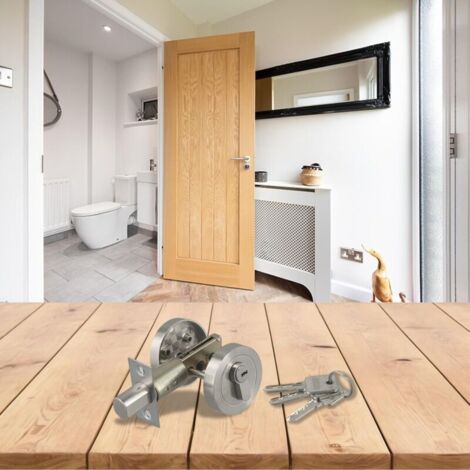 Elegante serratura per porta d'ingresso con chiave, serratura monofacciale in acciaio inox, con robusto scrocco antifurto, per casa, hotel, ufficio, pomello rotante interno