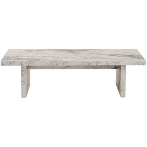 Elegante set di 2 tavolini da caffè in marmo Freesia, 100% melamina: tavolo grande 110 x 30 x 45 cm, tavolo piccolo 25 x 39 x 60 cm