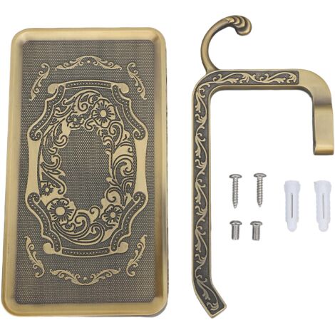 Elegante soporte de pared de estilo retro para papel higiénico y smartphone, fabricado en aleación de zinc (A3) con estante – Estante multifuncional de dos niveles para el baño
