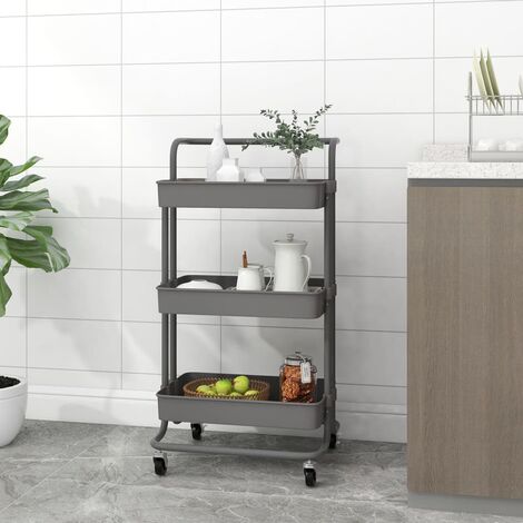 Casa e Regalo. CARRELLO DA CUCINA IN LEGNO LINEA DEA GRIGIO