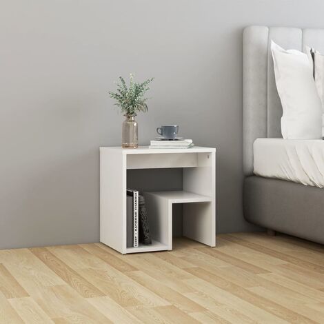 KALISSE Elegante-Stile Comodino Bianco Lucido 40x30x40 cm in Truciolato 6,54 Kg,per Salone/Giardino 449