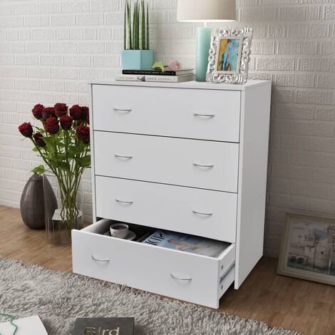 KALISSE Elegante-Stile Credenza con 4 Cassetti 60x30,5x71 cm Bianca 17,36 Kg,per Salone/Giardino 781