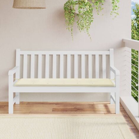 MiCasa Italia. Cuscino per Panca da Giardino Bianco Crema 100x50x7 cm  Tessuto