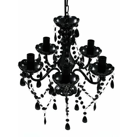 KALISSE Elegante-Stile Lampadario in Cristallo con 5 Lampadine Nero 2,31 Kg,per Salone/Giardino 350