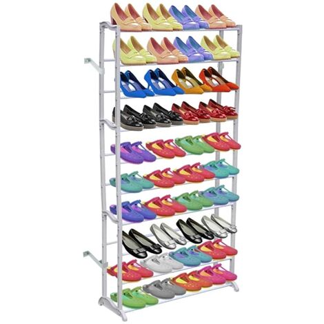 Elegante-Stile Scarpiera Portascarpe con 10 Scaffali 2 Kg,per Salone/Giardino 526