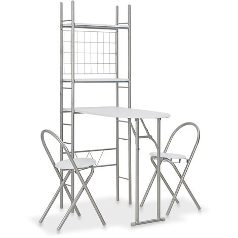 Set Tavolo e 4 Sedie Pieghevoli da Giardino in Acciaio Bauer Astro Bianco