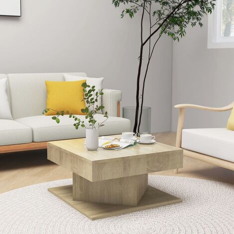 KALISSE Elegante-Stile Tavolino da Salotto Rovere Sonoma 57x57x30 cm in Truciolato 14,6 Kg,per Salone/Giardino 868