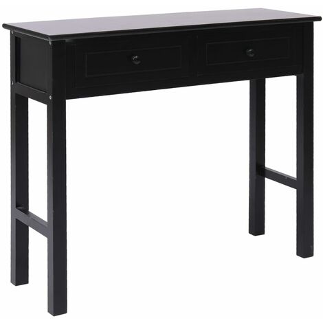 Elegante-Stile Tavolo Consolle Nero 90x30x77 cm in Legno 9 Kg,per Salone/Giardino 901