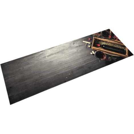 Elegante tapete de cocina rectangular 150 x 45 cm lavable a máquina antideslizante terciopelo azul 020056441