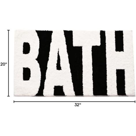 Elegante tappetino da bagno bianco e nero, ideale per vasca da bagno, camera da letto, doccia e WC. Dimensioni: 51 x 81 cm (20 x 32 pollici). Perfetto per l'arredamento di casa.