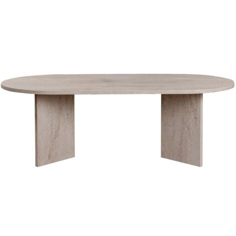 ASIR GROUP LLC Elegante tavolino da caffè, color travertino, 119 x 40 x 60 cm Pannello di particelle rivestito in melaminico al 100%, spessore 18 mm Elegante design in marmo per un moderno spazio abitativo