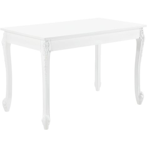 Elegante tavolo da pranzo rettangolare per 4 persone in MDF e plastica 116 x 66 x 76 cm bianco 030006265
