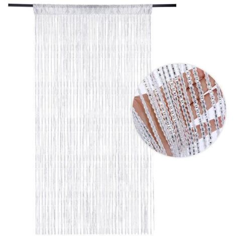 Elegante tenda divisoria con nappe, tenda divisoria per porte e finestre, bianca (91x200cm)
