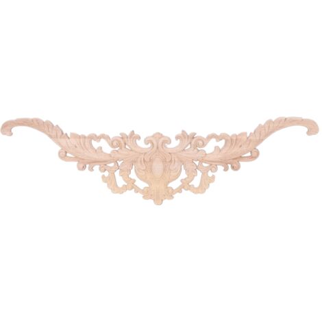 Elegante Wandleuchte im europäischen Stil aus Holz, längliches florales Element aus Hevea-Holz für die Inneneinrichtung, geschnitztes Accessoire