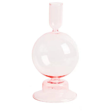 Elegante y moderno jarrón de cristal esférico para decoración de mesa, candelabro y soporte para flores para bodas y accesorios para el hogar, regalo rosa