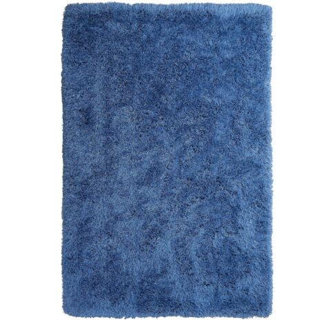 Eleganter blauer Teppich aus Polyester Hochflor 140 x 200 cm Cide - Blau