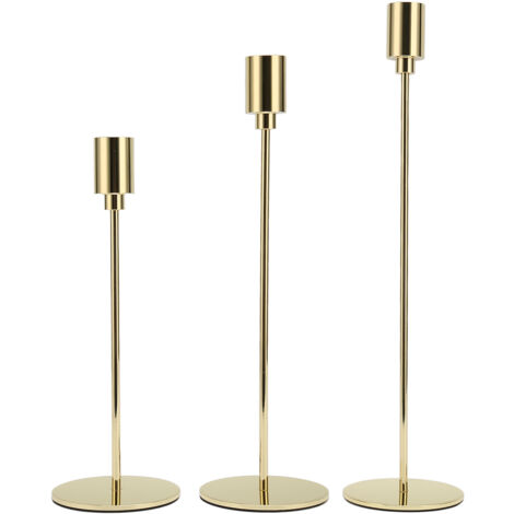 Eleganter, edler Kerzenständer aus Metall, goldener Kerzenständer zur Tischdekoration bei Hochzeiten