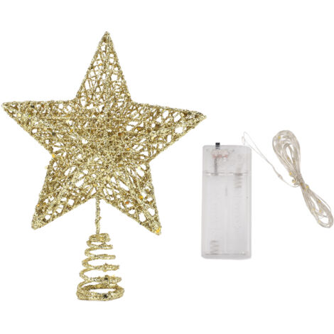 Eleganter goldener LED-Weihnachtsstern aus Eisen, warmes Licht für Bäume und Partys