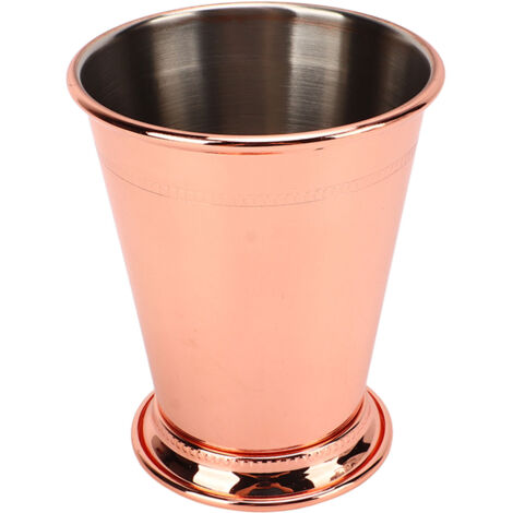 Eleganter Retro-Julep-Becher aus Edelstahl, stabiler, perlenbesetzter Julep-Minzbecher für den Heimgebrauch, Roségold