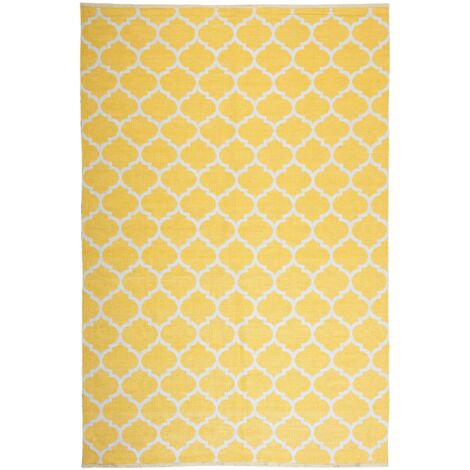 Eleganter Teppich in Gelb handgewebt zweiseitig 140x200 cm Aksu - Gelb