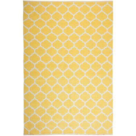 Eleganter Teppich in Gelb handgewebt zweiseitig 160x230 cm Aksu - Gelb