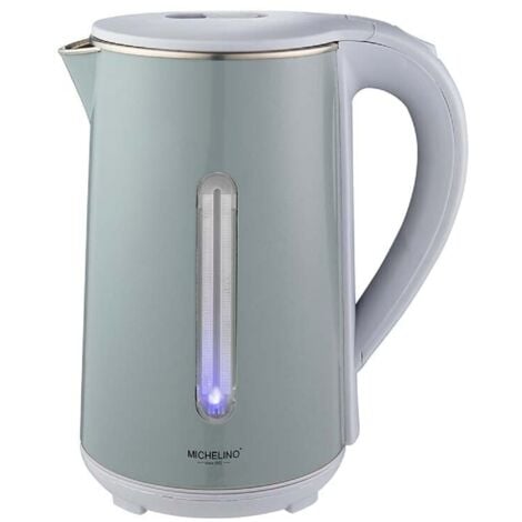 MICHELINO Eleganter Wasserkocher Teekocher aus Edelstahl 1,8 Liter Stilvolles Design und Hohe Leistung Grün
