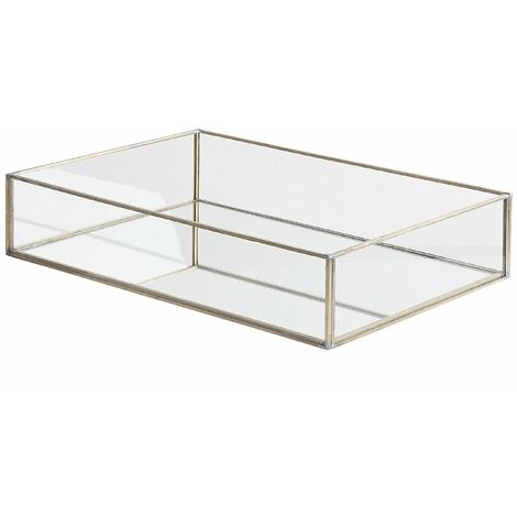 Elegantes Dekotablett 20 x 30 cm Spiegeleffekt / silber Grenoble - Silber