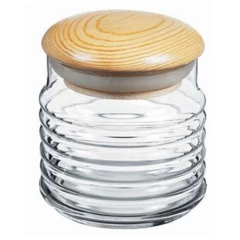 Elegantes Glasgefäß Vorratsglas Aufbewahrungsglas mit Holzdeckel 630 ml