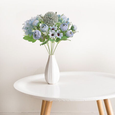 Elegantes y naturales flores artificiales de seda para bodas, decoración del hogar y tiendas, juego de 5 piezas multicolor.
