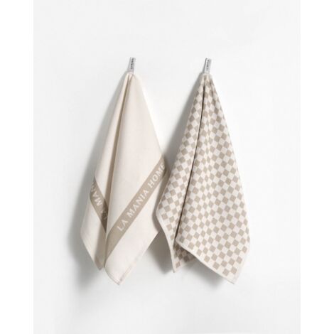 Eleganti strofinacci da cucina beige, 2 pezzi.