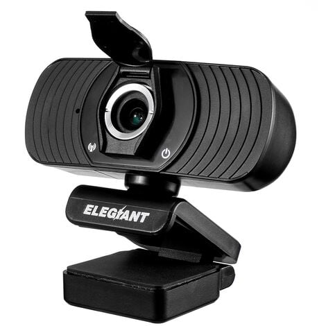 DRILLPRO ELEGIANT EGC-C01 Webcam HD 1080P con copertura per la privacy del microfono integrato per videochiamate Conferenza Gaming USB Plug & Play LAVENTE