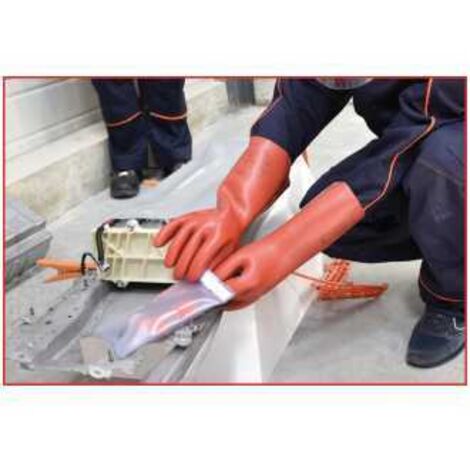 Elektriker-Schutzhandschuh mit mechanischen und thermischen Schutz, Größe 11, Klasse 00, rot