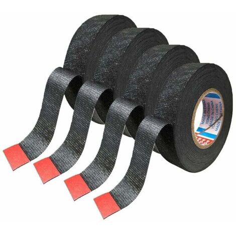 Elektrikerband, Klebeband für Kabelbäume, hitzebeständiges Kabelbaumband, Industriegewebeband, Kabelbaum, 4 Rollen (19 mm x 15 m)
