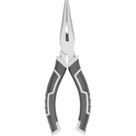 Elektrikerzange, ergonomischer Griff, hochfester Drahtschneider, komfortabler Griff, 15 cm, rostbeständig für die Installation von Elektronikgeräten (L-förmige Spitzzange)